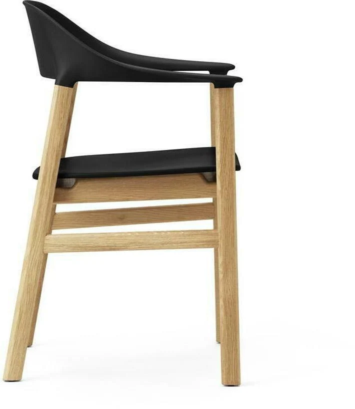Chaise avec accoudoirs en chêne et polypropylene noir Herit noir - Normann Copenhagen