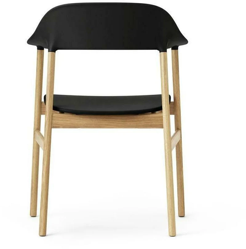 Chaise avec accoudoirs en chêne et polypropylene noir Herit noir - Normann Copenhagen