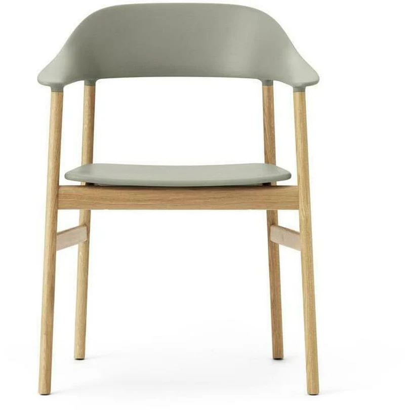 Chaise avec accoudoirs en chêne et polypropylene vert Herit Dusty vert - Normann Copenhagen