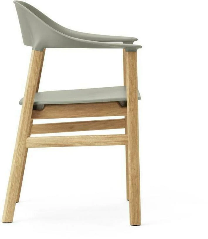 Chaise avec accoudoirs en chêne et polypropylene vert Herit Dusty vert - Normann Copenhagen