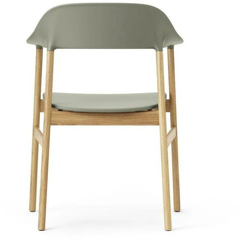 Chaise avec accoudoirs en chêne et polypropylene vert Herit Dusty vert - Normann Copenhagen