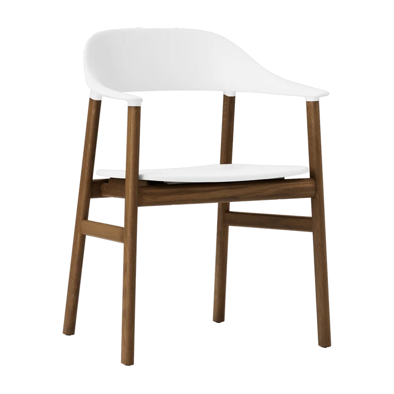 Chase avec accoudoirs en chêne teinté et polypropylene blanc Herit blanc - Normann Copenhagen