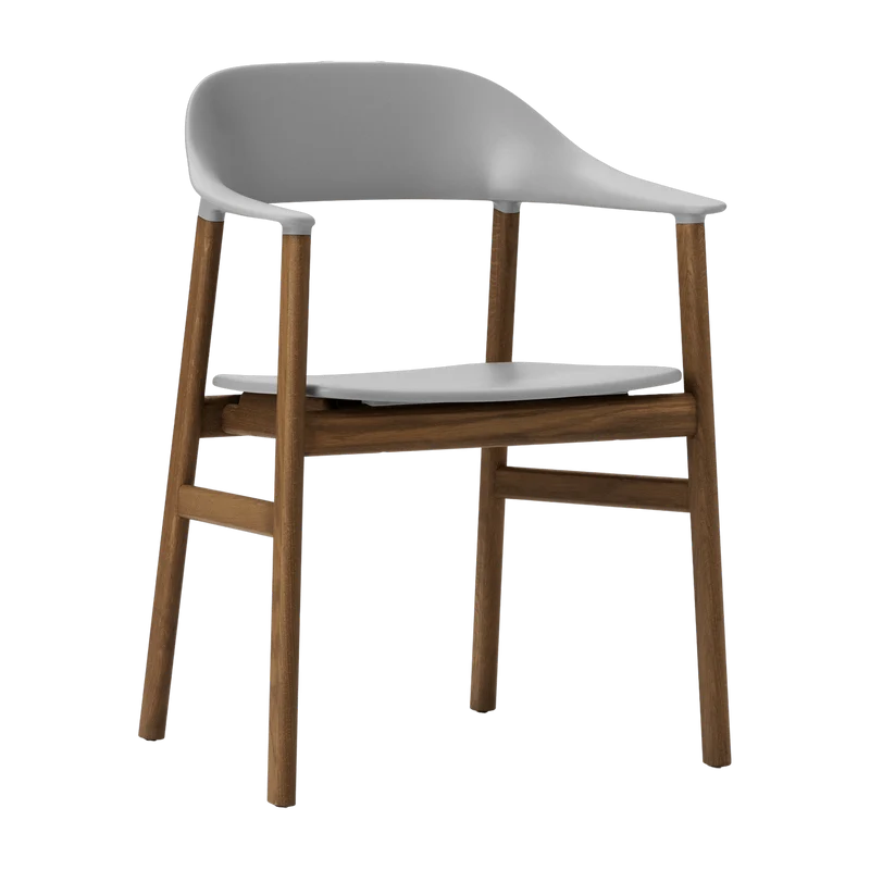 Chaise avec accoudoirs en chêne teinté et polypropylene gris Herit Grey - Normann Copenhagen