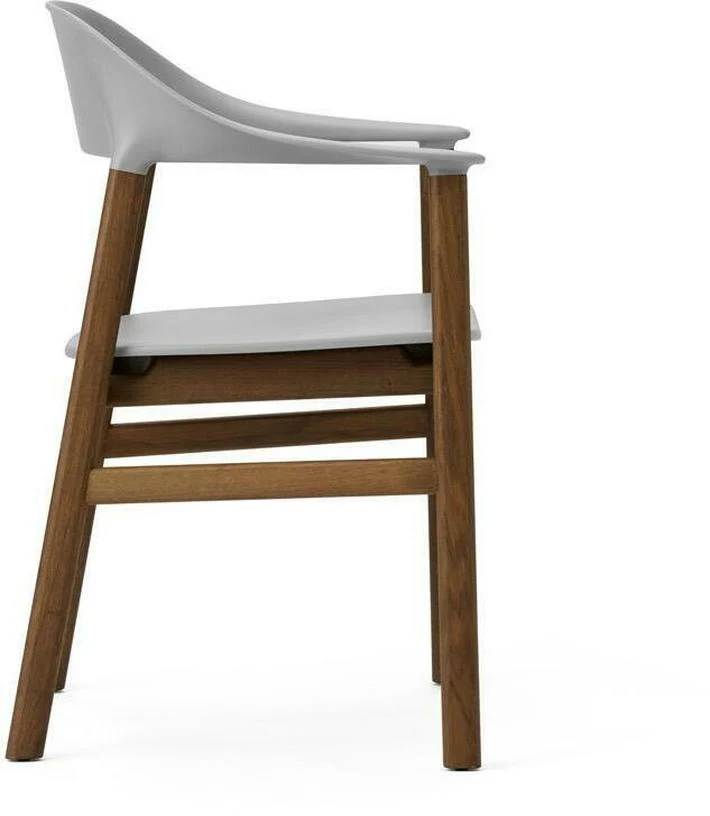 Chaise avec accoudoirs en chêne teinté et polypropylene gris Herit Grey - Normann Copenhagen