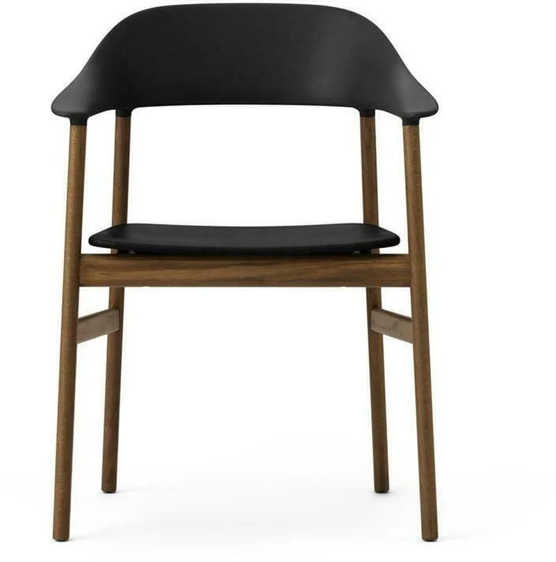 Chaise avec accoudoirs en chêne teinté et polypropylene noir Herit noir - Normann Copenhagen