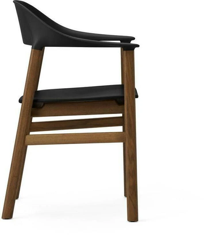 Chaise avec accoudoirs en chêne teinté et polypropylene noir Herit noir - Normann Copenhagen