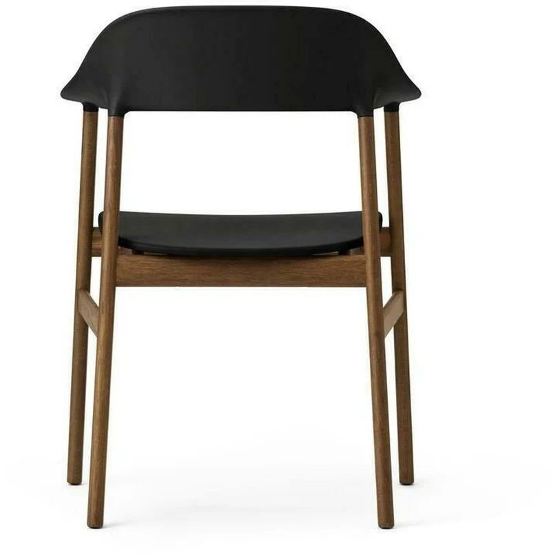 Chaise avec accoudoirs en chêne teinté et polypropylene noir Herit noir - Normann Copenhagen
