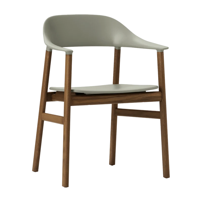 Chaise avec accoudoirs en chêne teinté et polypropylene vert Herit Dusty vert - Normann Copenhagen