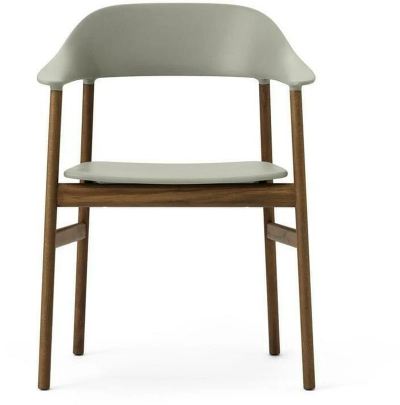Chaise avec accoudoirs en chêne teinté et polypropylene vert Herit Dusty vert - Normann Copenhagen