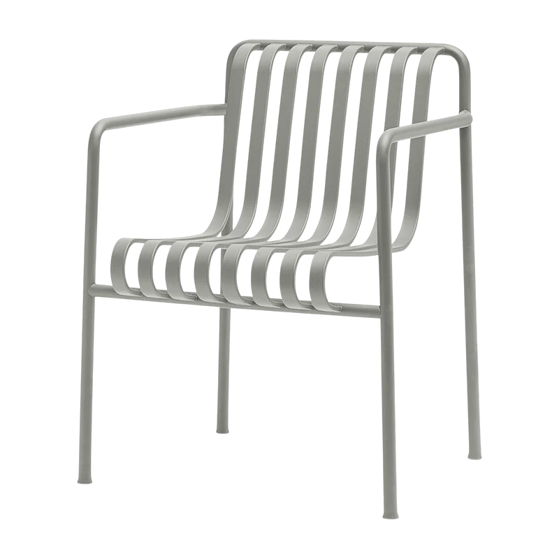 Fauteuil de jardin avec accoudoir en métal gris Palissade - HAY