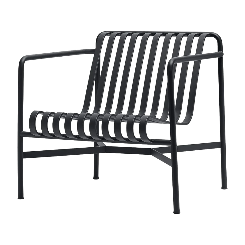 Fauteuil de jardin lounge en métal anthracite Palissade - HAY