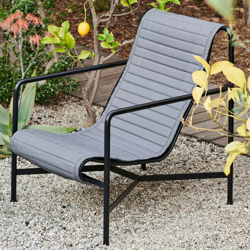 Fauteuil de jardin lounge en métal anthracite 73x88cm Palissade - HAY