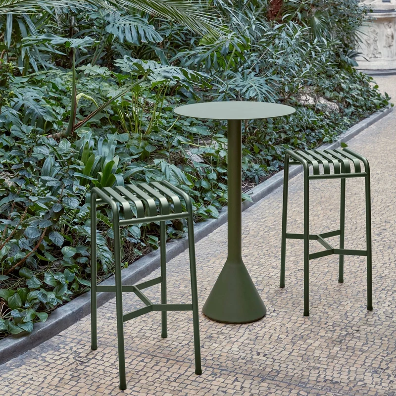 Tabouret de bar en métal olive Palissade - HAY