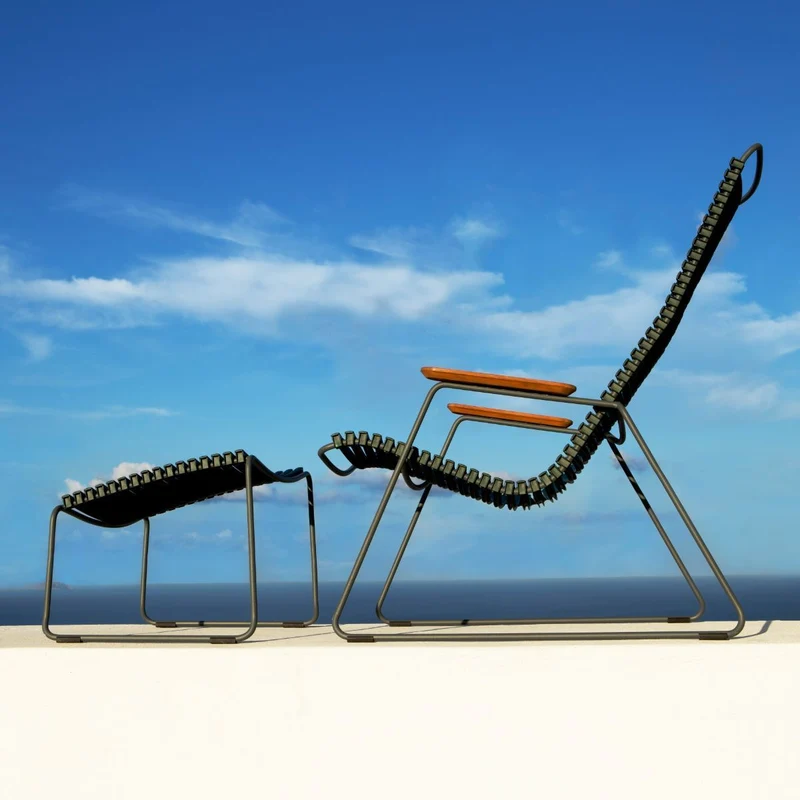 Repose-pieds en métal et plastique bleu clair CLICK - Houe