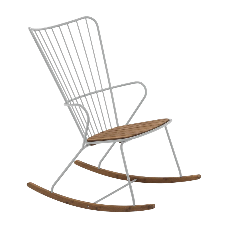 Chaise berçante en métal taupe PAON - Houe