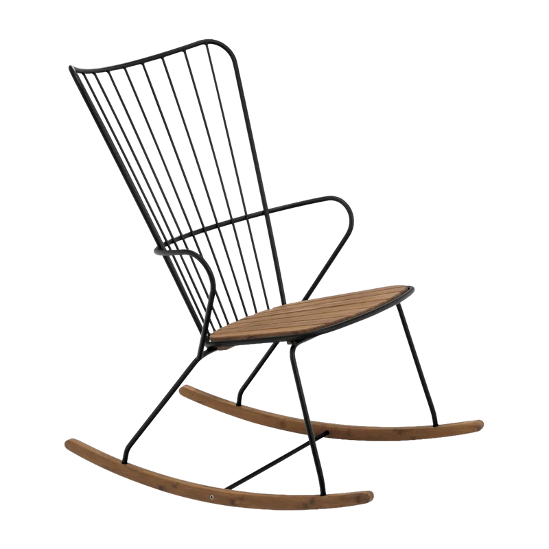 Chaise berçante en métal noir PAON - Houe