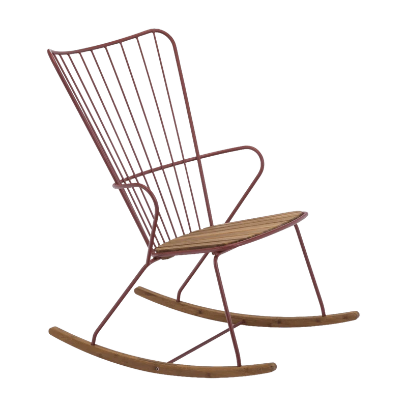 Chaise berçante en métal rouge Paprika PAON - Houe