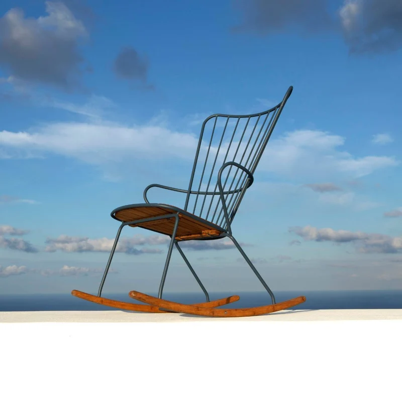 Chaise berçante en métal rouge Paprika PAON - Houe