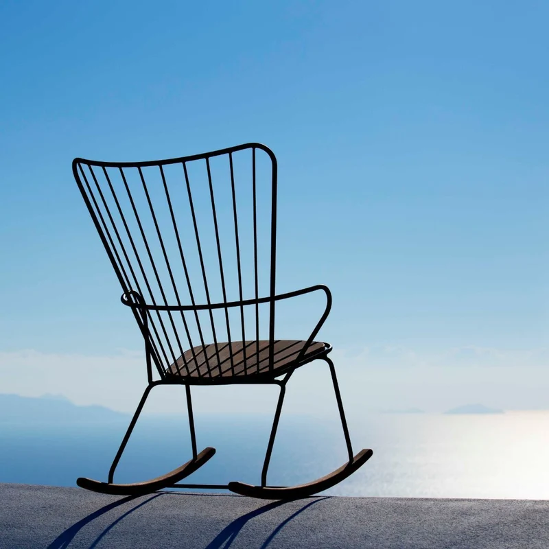 Chaise berçante en métal rouge Paprika PAON - Houe