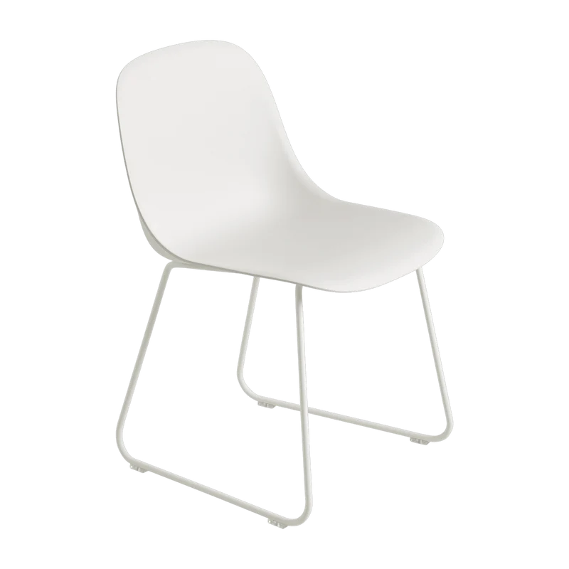 Chaise blanche piétement traîneau Fiber - Muuto