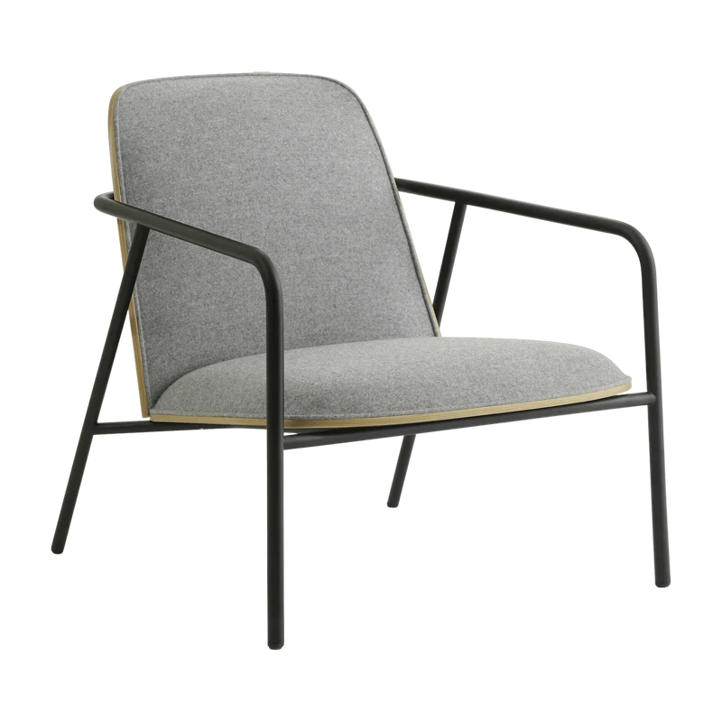 Fauteuil gris et coque en chêne naturel Pad Lounge Oak/Synergy Synergy LDS16 - Normann Copenhagen