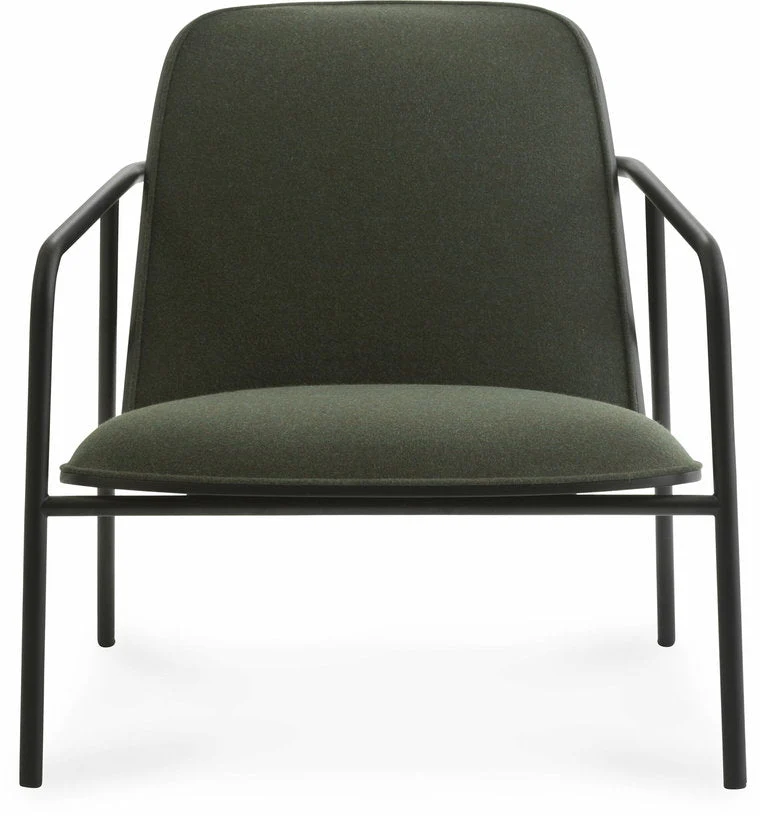 Fauteuil vert et coque en frêne noir Pad Lounge noir/Synergy Synergy LDS41 - Normann Copenhagen
