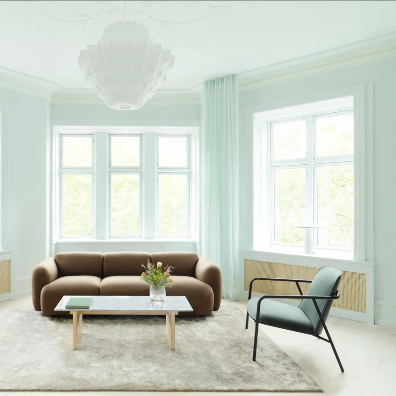 Fauteuil vert et coque en frêne noir Pad Lounge noir/Synergy Synergy LDS41 - Normann Copenhagen