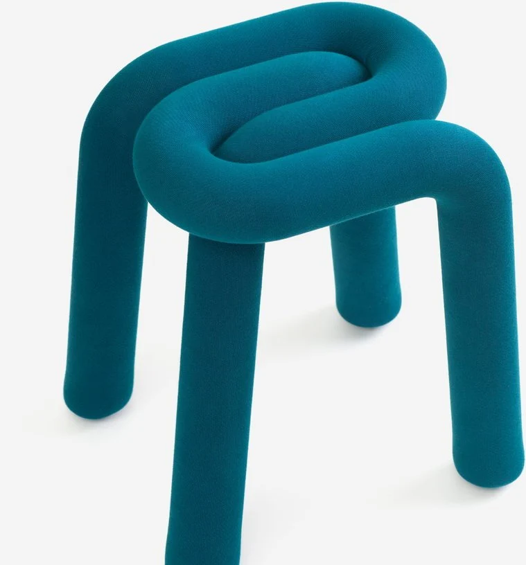Tabouret bleu canard Bold - Moustache