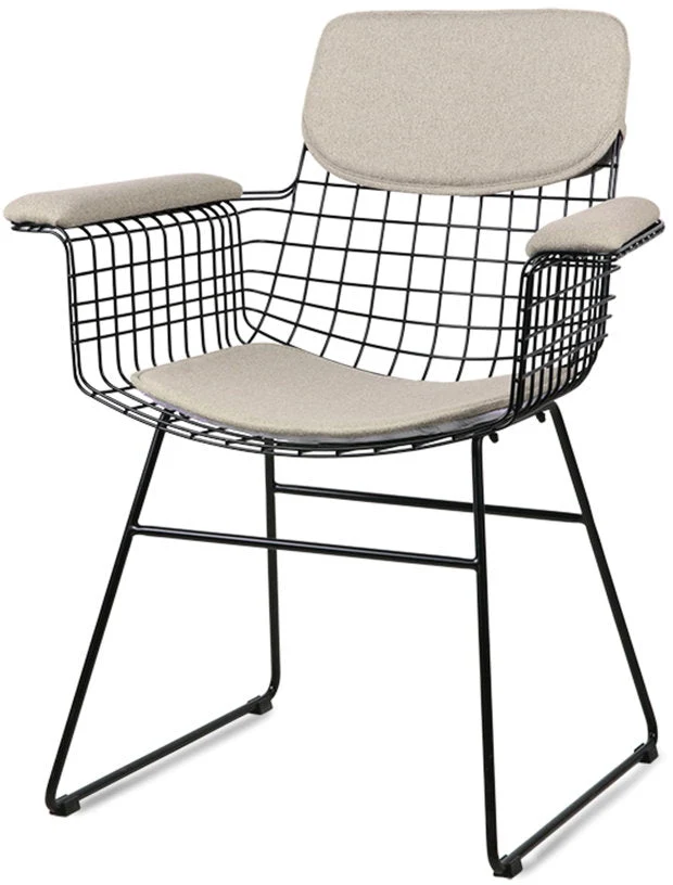 Coussins écrus pour chaise avec accoudoirs Wire - HKliving