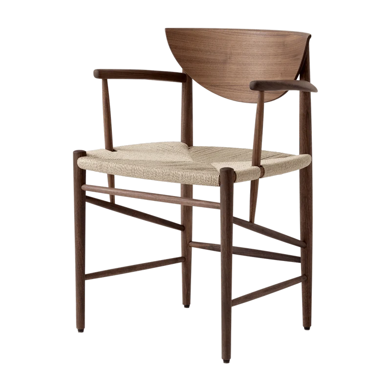 Chaise avec accoudoirs en bois marron HM4 Drawn - &tradition