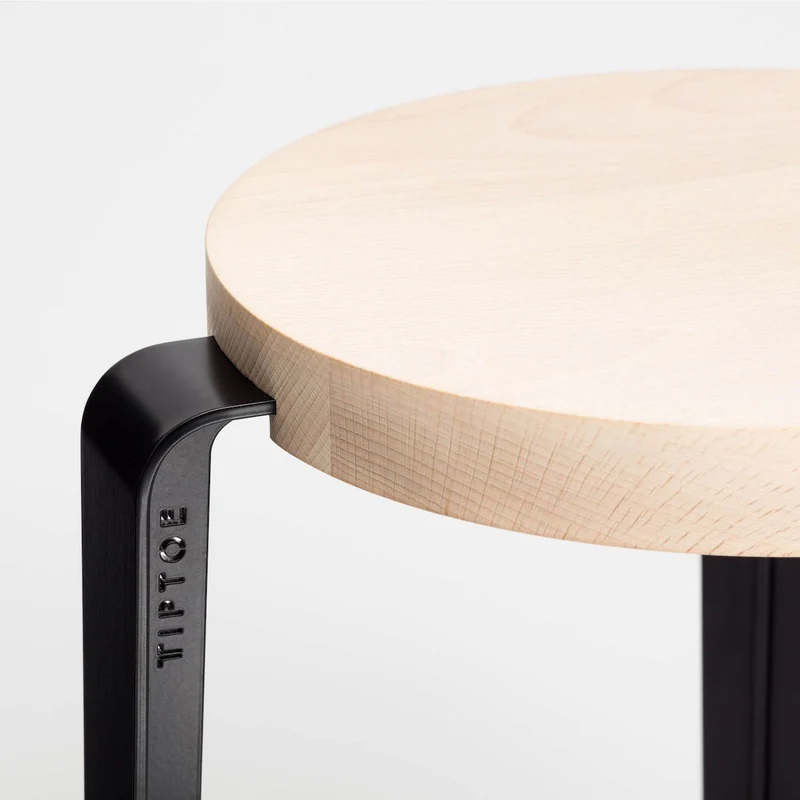 Tabouret en hêtre noir graphite Lou - TIPTOE