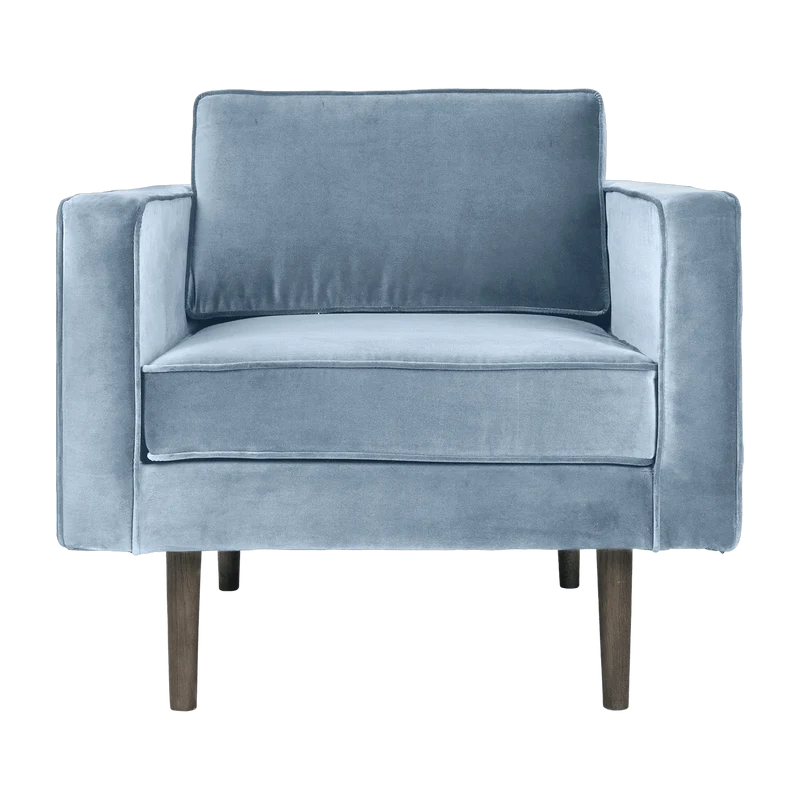 Fauteuil en velours bleu pastel Wind - Broste Copenhagen