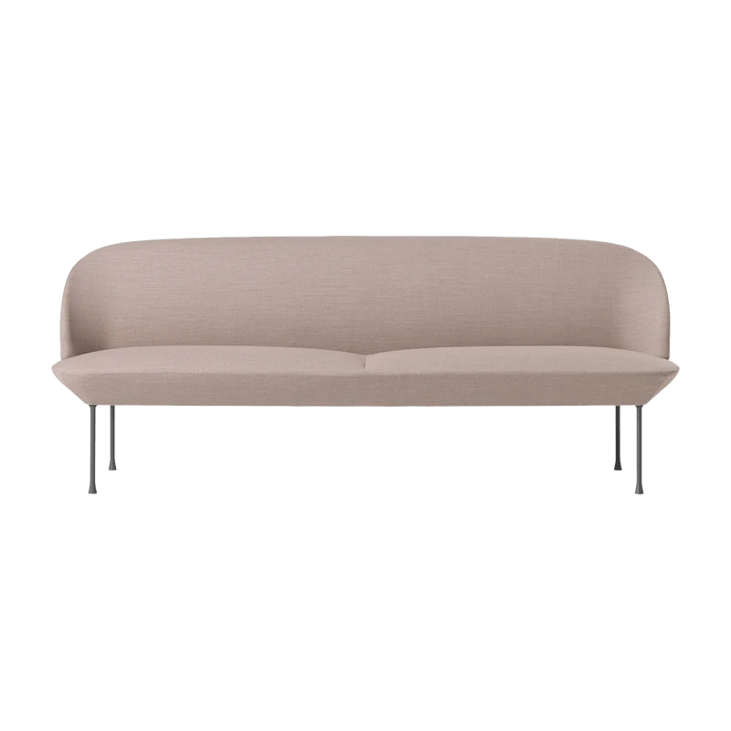Canapé 3 places rose pieds gris clair Oslo - Muuto