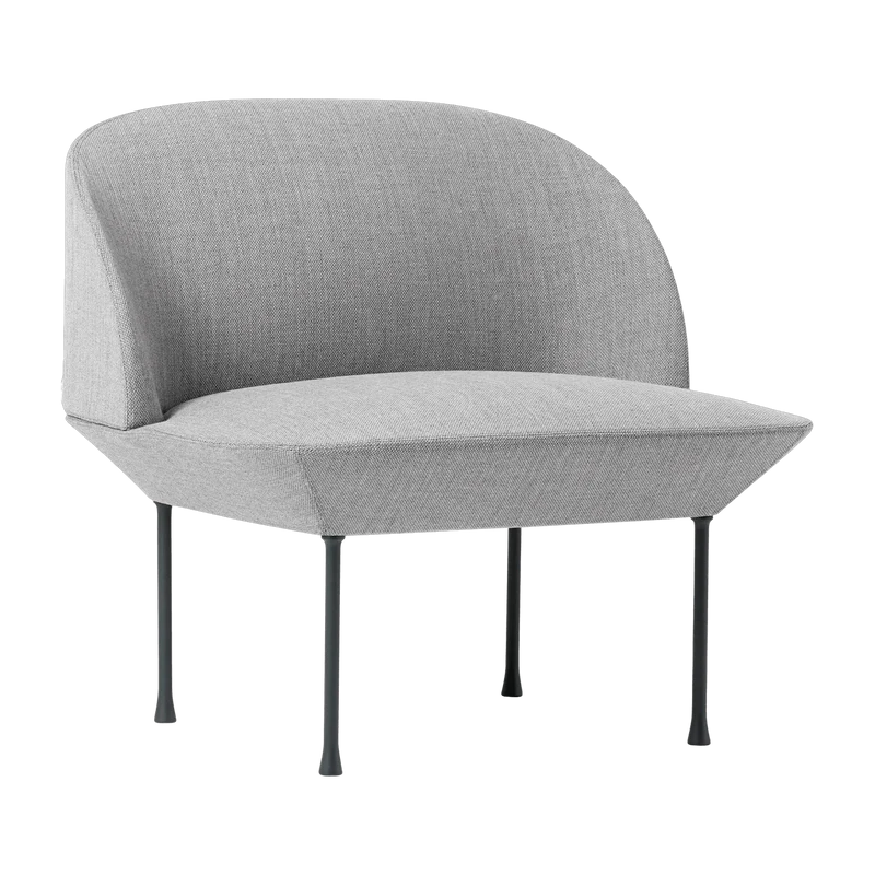 Fauteuil gris clair pieds gris foncé Oslo - Muuto