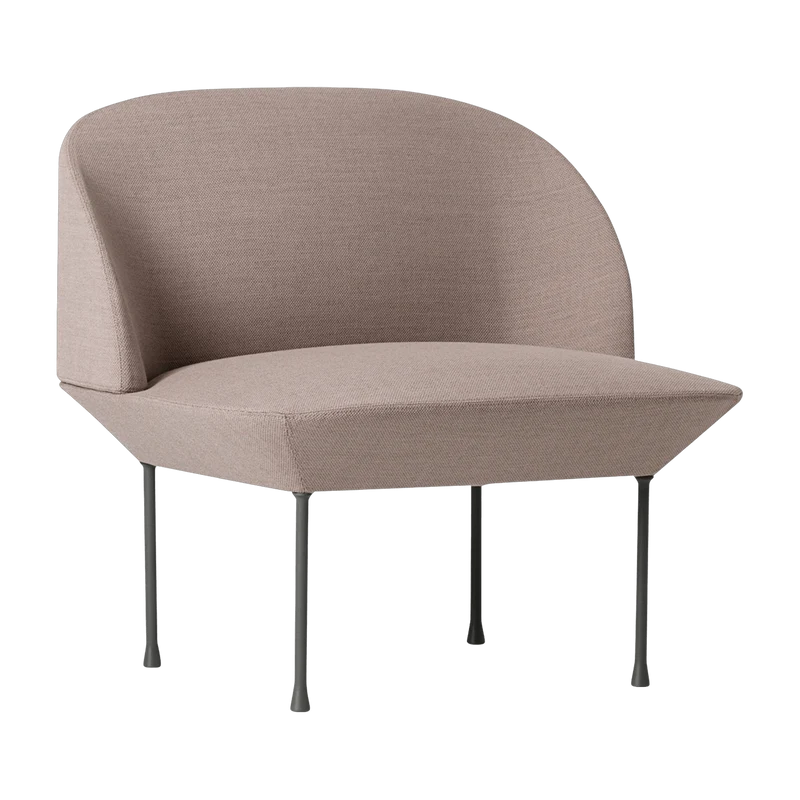 Fauteuil rose pieds gris clair Oslo - Muuto
