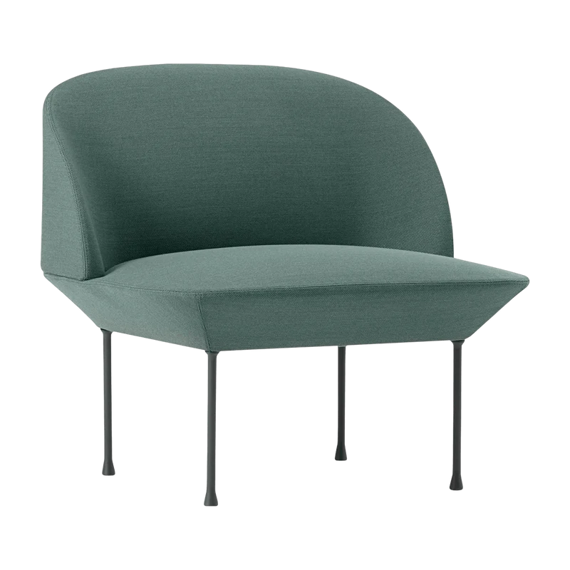 Fauteuil vert pieds gris foncé Oslo - Muuto