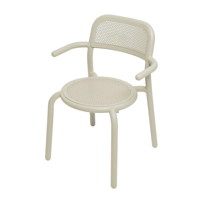 4 chaises beiges avec accoudoirs Toni - Fatboy