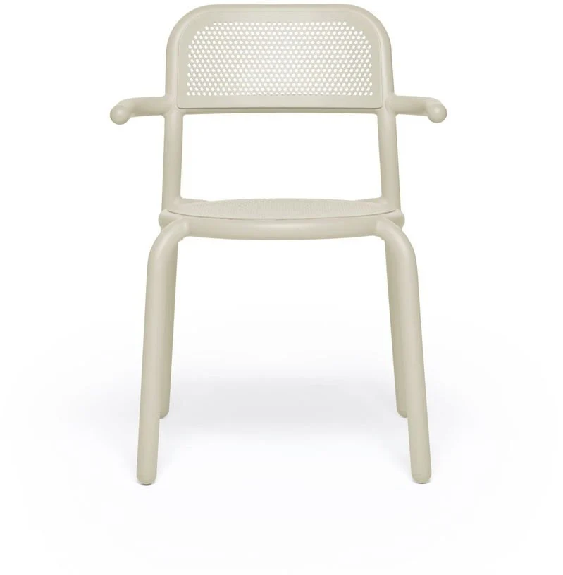 4 chaises beiges avec accoudoirs Toni - Fatboy