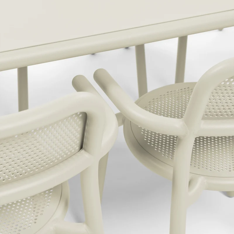 4 chaises beiges avec accoudoirs Toni - Fatboy