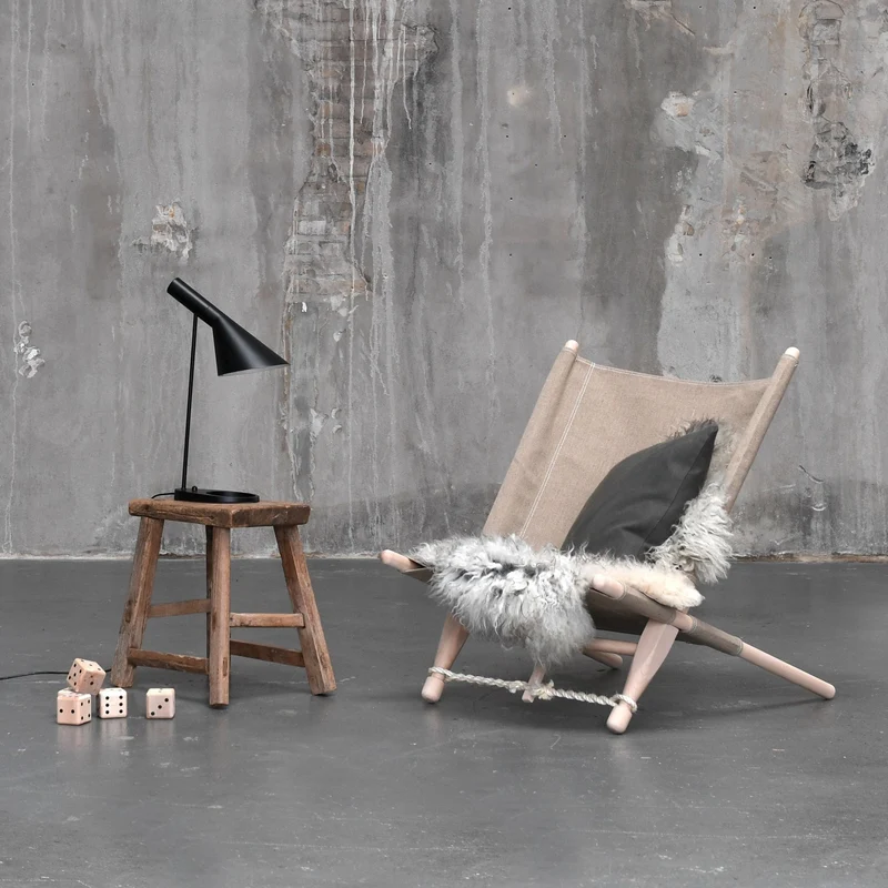 Chaise en bois et tissu beige OGK - Skovshoved Møbelfabrik & Co