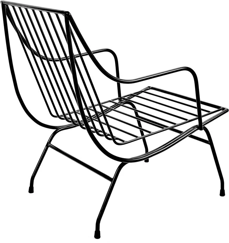 Fauteuil en acier noir avec coussin Stresa - Serax