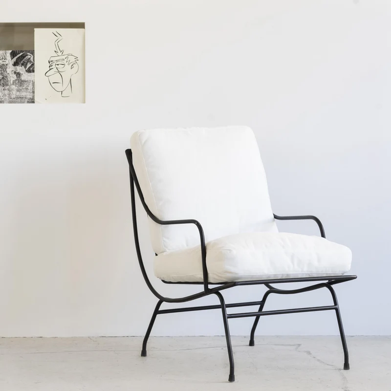 Fauteuil en acier noir avec coussin Stresa - Serax
