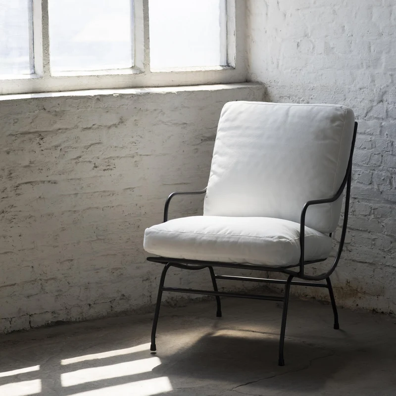 Fauteuil en acier noir avec coussin Stresa - Serax