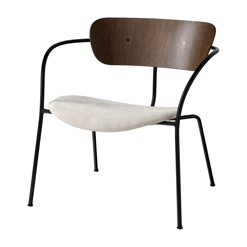 Fauteuil en noyer laqué et tissu Maple AV6 Pavilion - &tradition