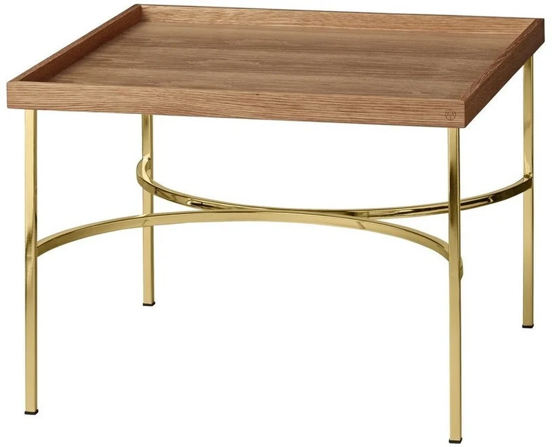 Table basse en chêne et métal doré Unity - AYTM
