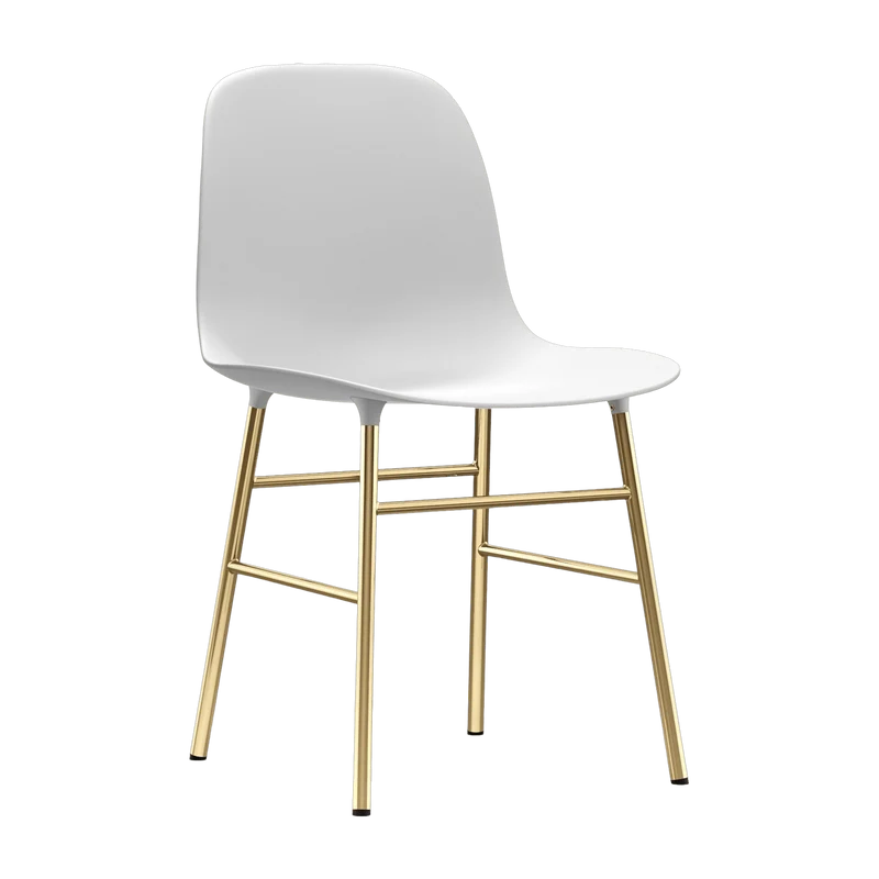 Chaise en laiton et pp blanc Form - Normann Copenhagen