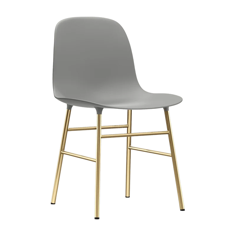 Chaise en laiton et pp gris Form - Normann Copenhagen
