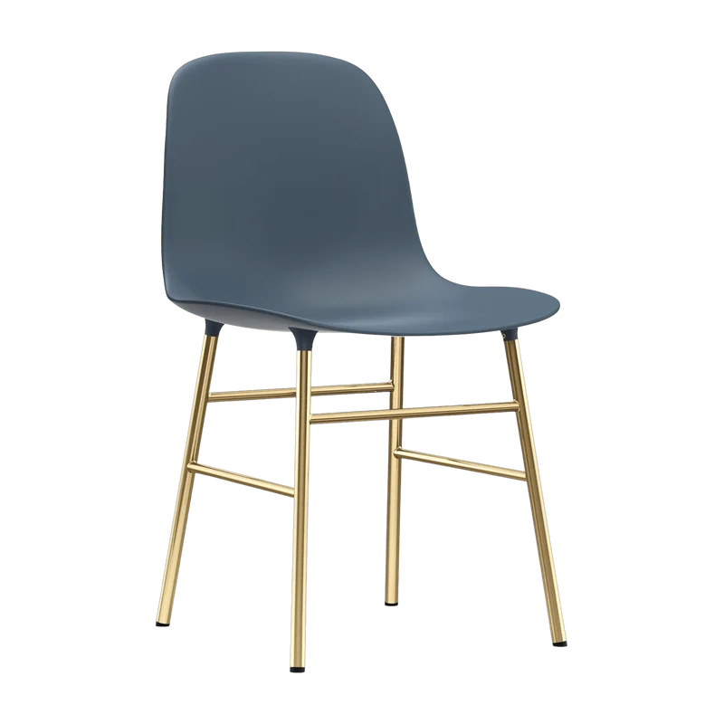 Chaise en laiton et pp bleu Form - Normann Copenhagen