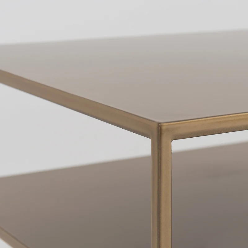 Table d'appoint carré à deux étages gold en métal 50 x 50 cm Tensio 2 - Custom Form