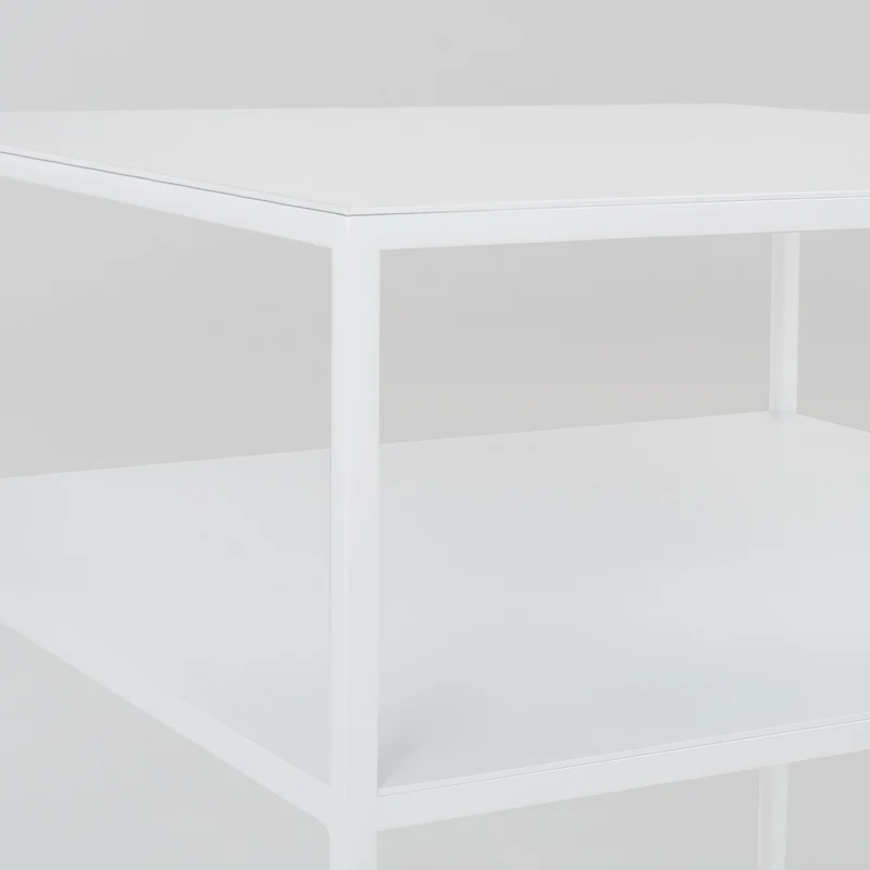 Table d'appoint carré à deux étages blanc en métal Tensio 2 - Custom Form